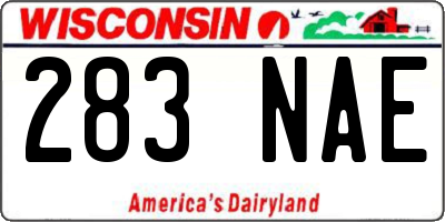 WI license plate 283NAE