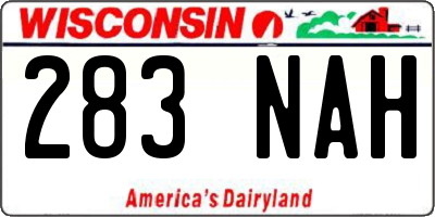 WI license plate 283NAH