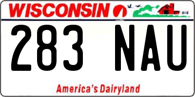 WI license plate 283NAU