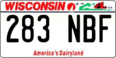 WI license plate 283NBF