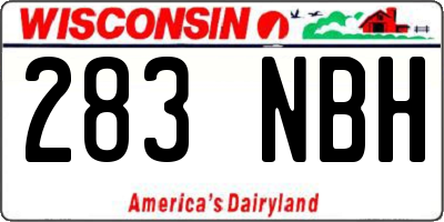 WI license plate 283NBH