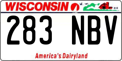 WI license plate 283NBV