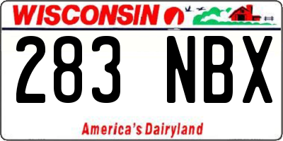 WI license plate 283NBX