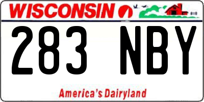 WI license plate 283NBY