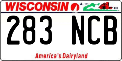 WI license plate 283NCB
