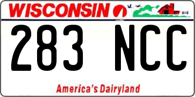 WI license plate 283NCC