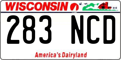 WI license plate 283NCD