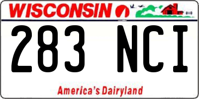 WI license plate 283NCI