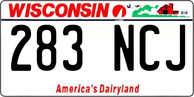 WI license plate 283NCJ