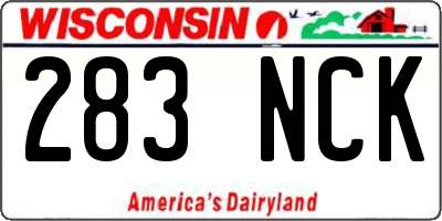 WI license plate 283NCK
