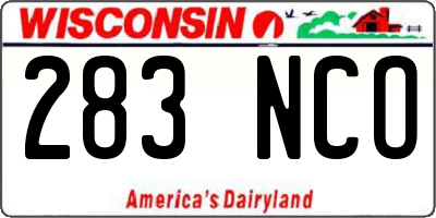 WI license plate 283NCO