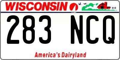 WI license plate 283NCQ