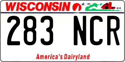 WI license plate 283NCR