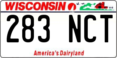 WI license plate 283NCT