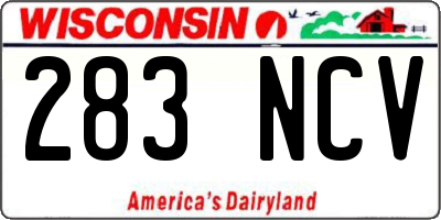 WI license plate 283NCV