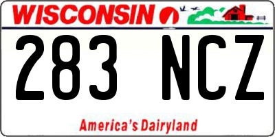 WI license plate 283NCZ