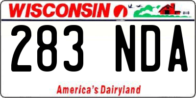 WI license plate 283NDA