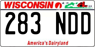 WI license plate 283NDD