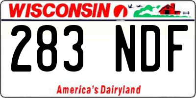 WI license plate 283NDF