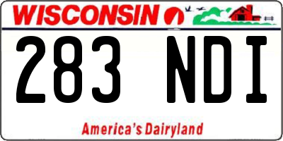 WI license plate 283NDI