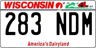 WI license plate 283NDM