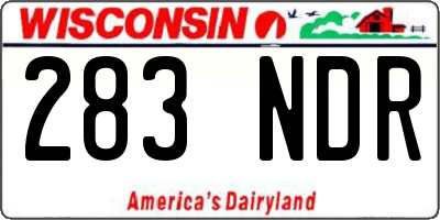 WI license plate 283NDR