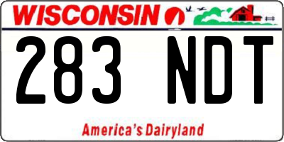 WI license plate 283NDT