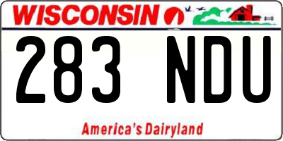 WI license plate 283NDU