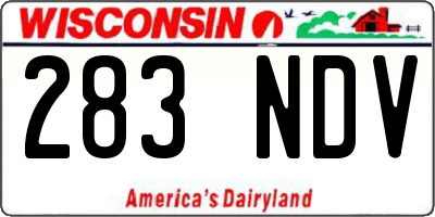 WI license plate 283NDV