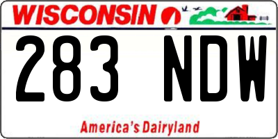 WI license plate 283NDW