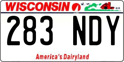 WI license plate 283NDY