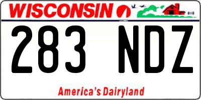 WI license plate 283NDZ