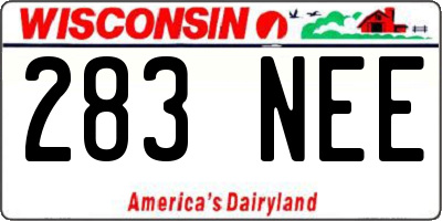 WI license plate 283NEE