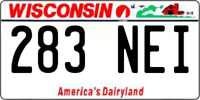 WI license plate 283NEI