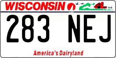 WI license plate 283NEJ