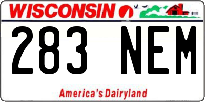 WI license plate 283NEM