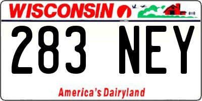 WI license plate 283NEY