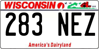 WI license plate 283NEZ
