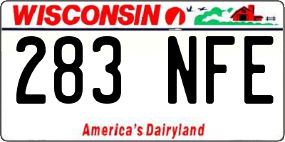 WI license plate 283NFE