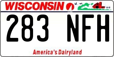 WI license plate 283NFH