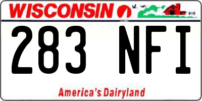 WI license plate 283NFI