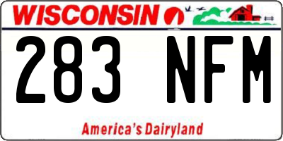 WI license plate 283NFM