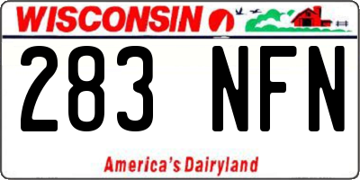 WI license plate 283NFN