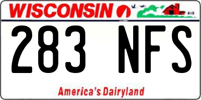 WI license plate 283NFS