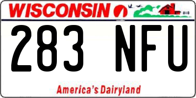 WI license plate 283NFU