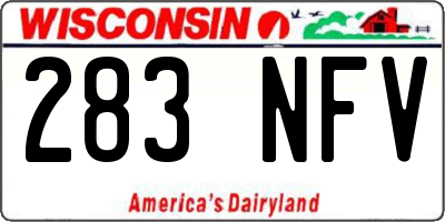 WI license plate 283NFV