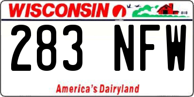 WI license plate 283NFW