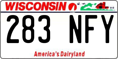 WI license plate 283NFY