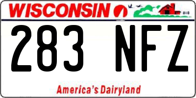 WI license plate 283NFZ
