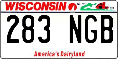 WI license plate 283NGB